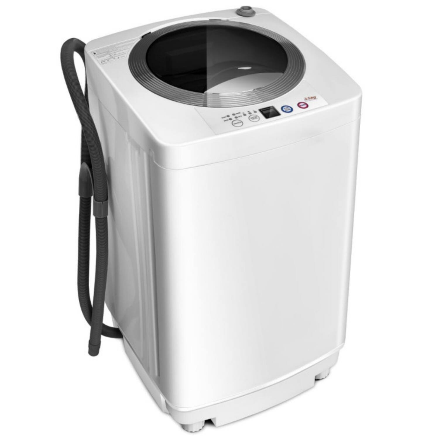 Alt View 6. LUCKY ONE - 7.7 lbs Freestanding Portable Automatic Washing Machine with Drain Pump - White.