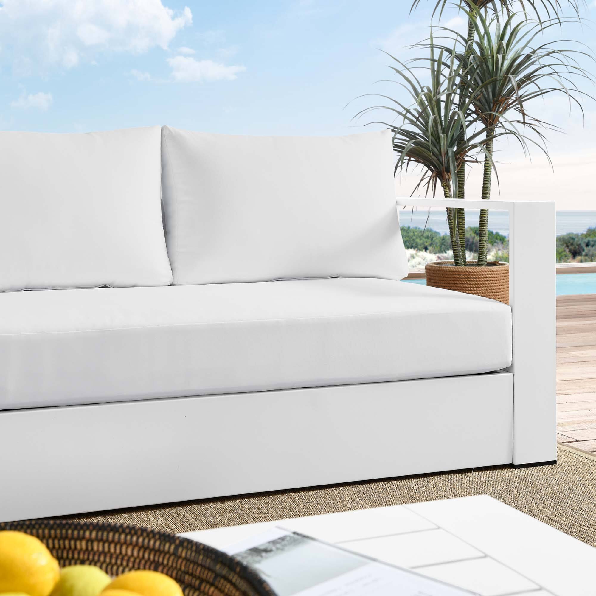 Back. Modway - Tahoe Outdoor Patio Powder-Coated Aluminum Sofa by Modway - White White.