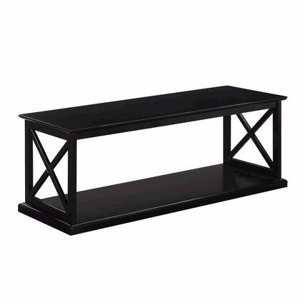 Front. Convenience Concepts - Coventry Coffee Table with Shelf - Black.