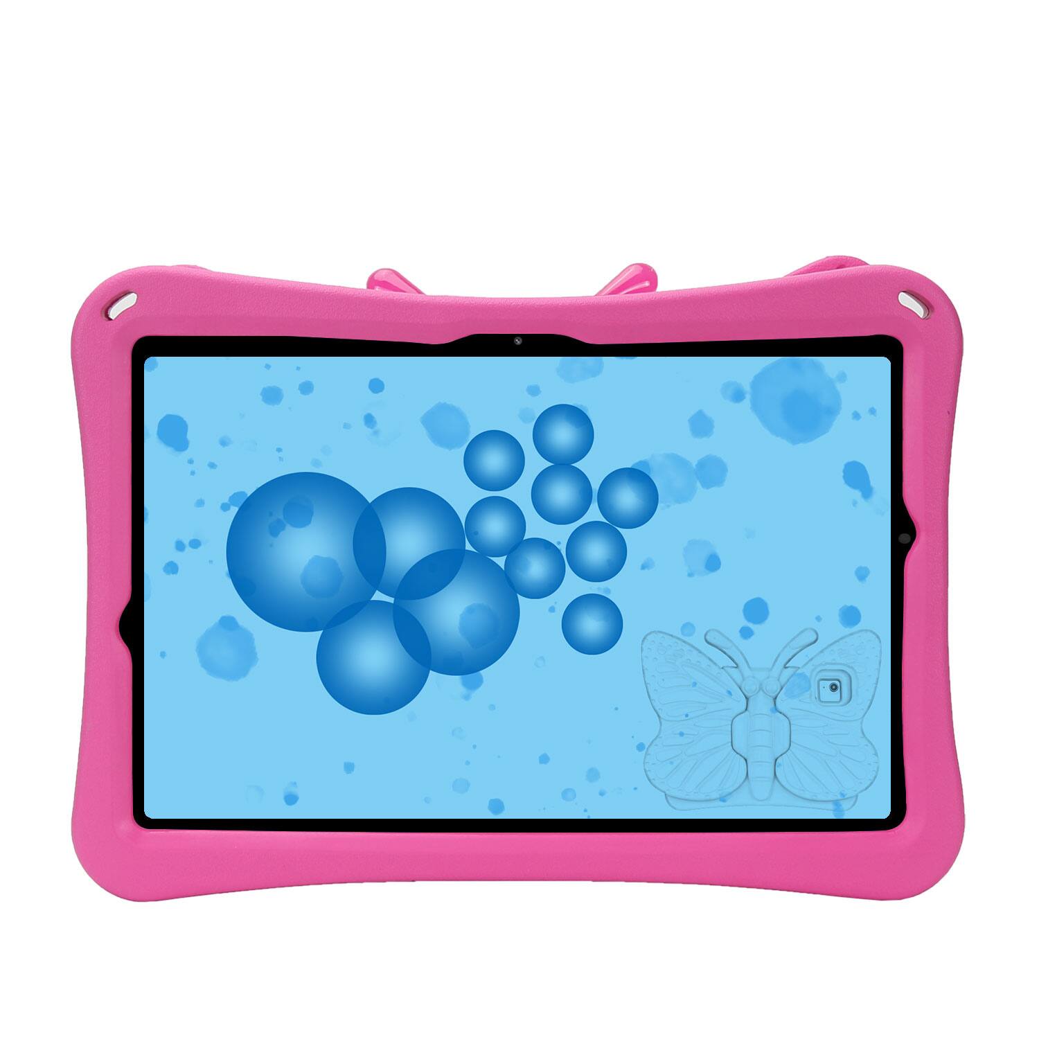 Left. Dteck - Kids Butterfly Case for Samsung Galaxy Tab A9+/A9 Plus 2023 & Tab S9 FE & Tab S9,3D Cartoon EVA Shockproof Stand Cover - Rose.