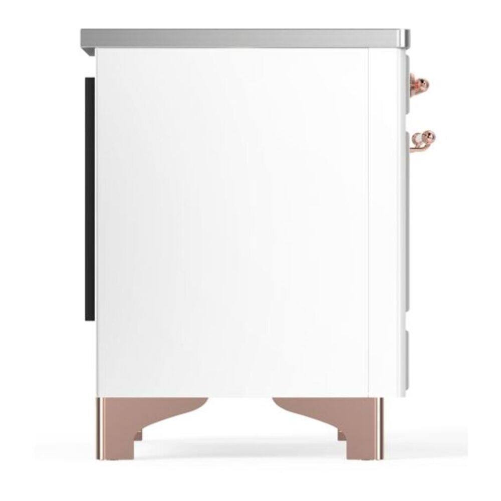 Alt View 5. ILVE - ILVE Majestic II 36 inch Induction Range with 5 Elements (White, Copper Trim) - White.