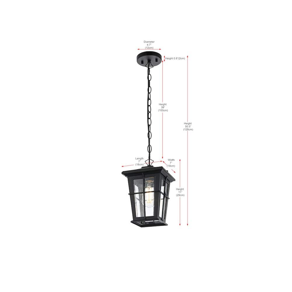 Elegant Lighting - Bodine 7 inch Outdoor Pendant - Black
