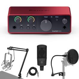 Focusrite - Scarlett Solo 4th Gen USB Audio Interface with Software Suite, Bundle Cardioid Condenser Microphone and