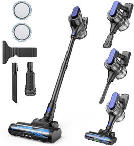 MOOSOO - Vacuum Cleaner, 55 Mins Runtime, Powerful Suction Cordless Stick Vacuum Cleaner, for Home Hardwood Floor Carpet - Blue