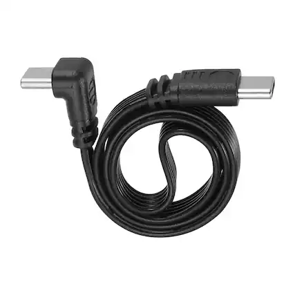 Front. Unique Bargains - Flat USB C Cable, 11.8 Inch, 90 Degree USB C to USB C Adapter, 480Mbps, Silicone, for Phone/Tablet/Laptop/Car Charger - Black.