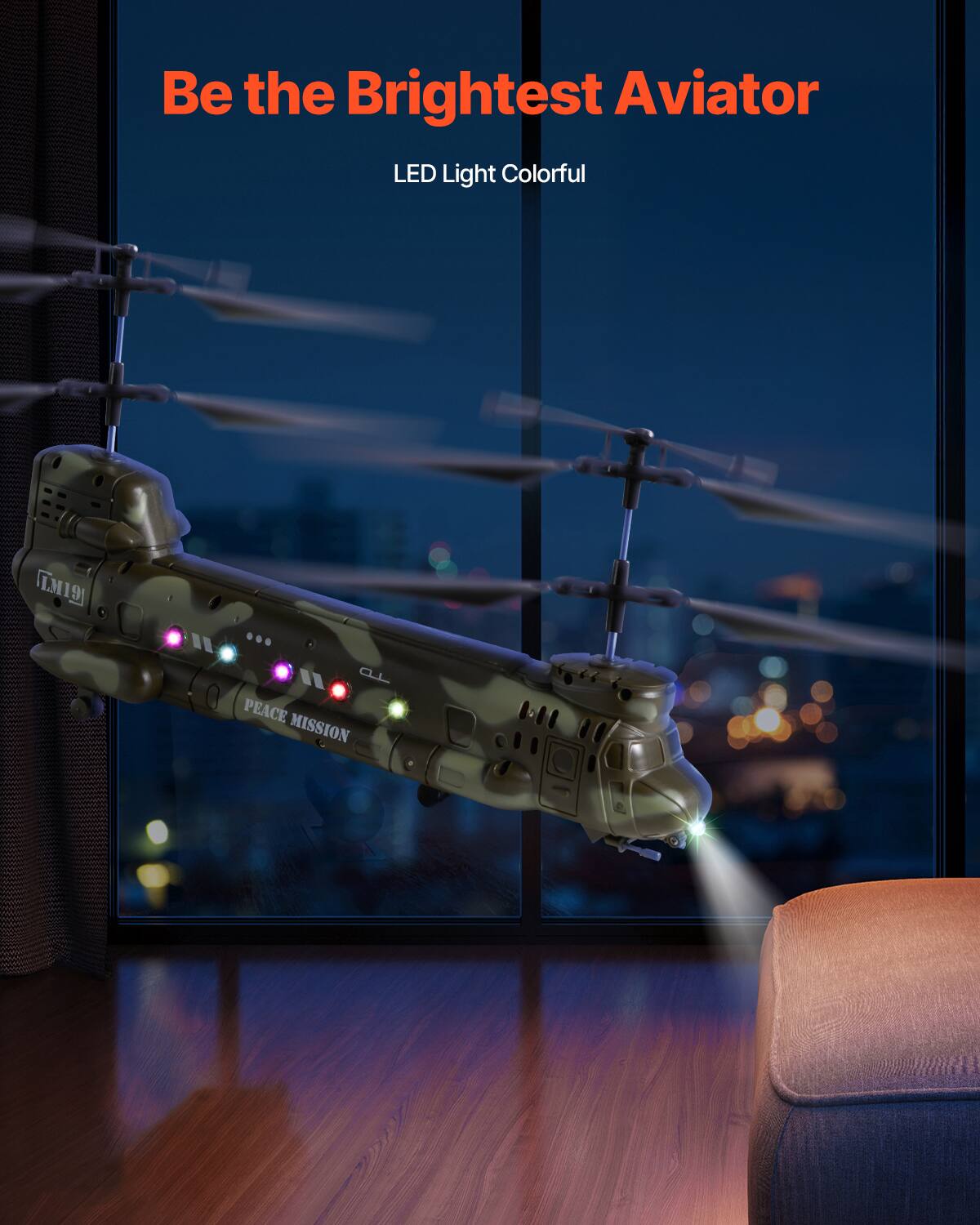 Be the Brightest Aviator  
LED Light Colorful  

TMI9 191  
PEACE MISSION