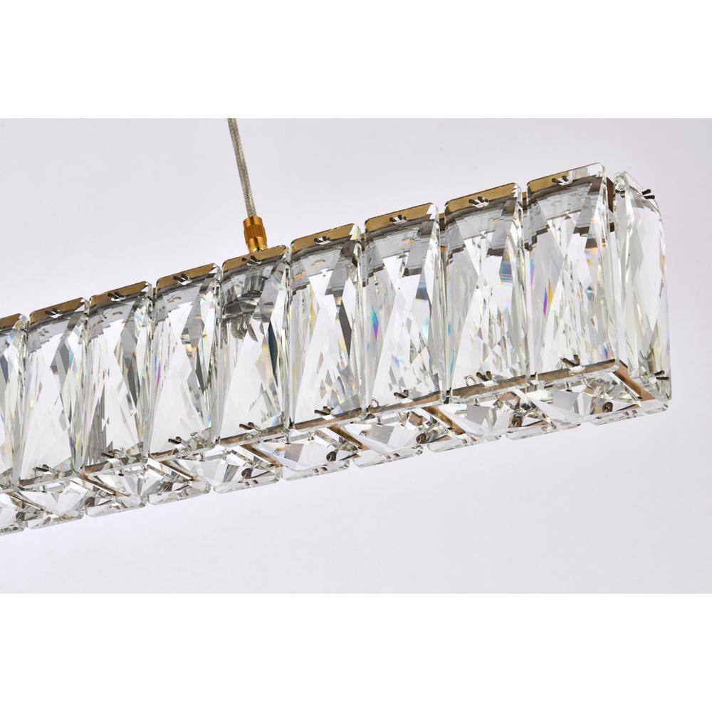 Alt View 4. Elegant Lighting - Monroe 31 inch LED linear pendant in gold - Gold.