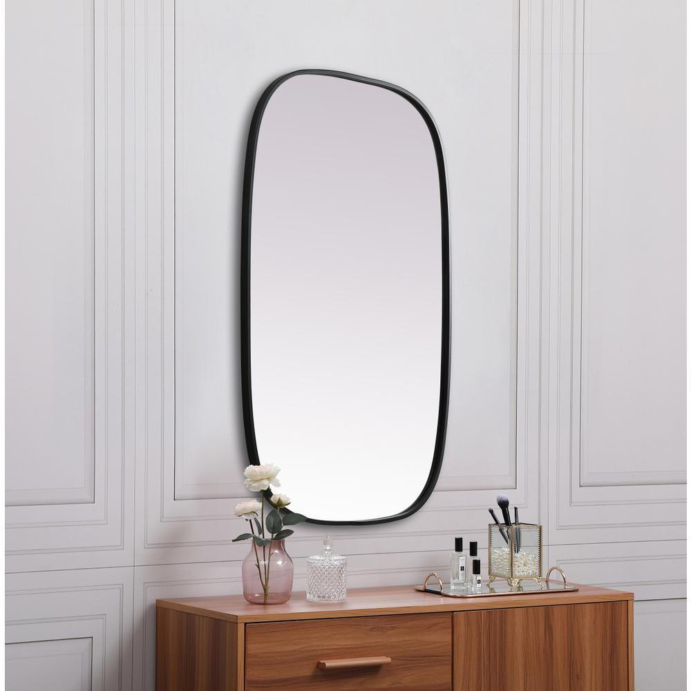 Alt View 4. Elegant Decor - Metal Frame Oval Mirror 24x40 Inch in Black - Black.