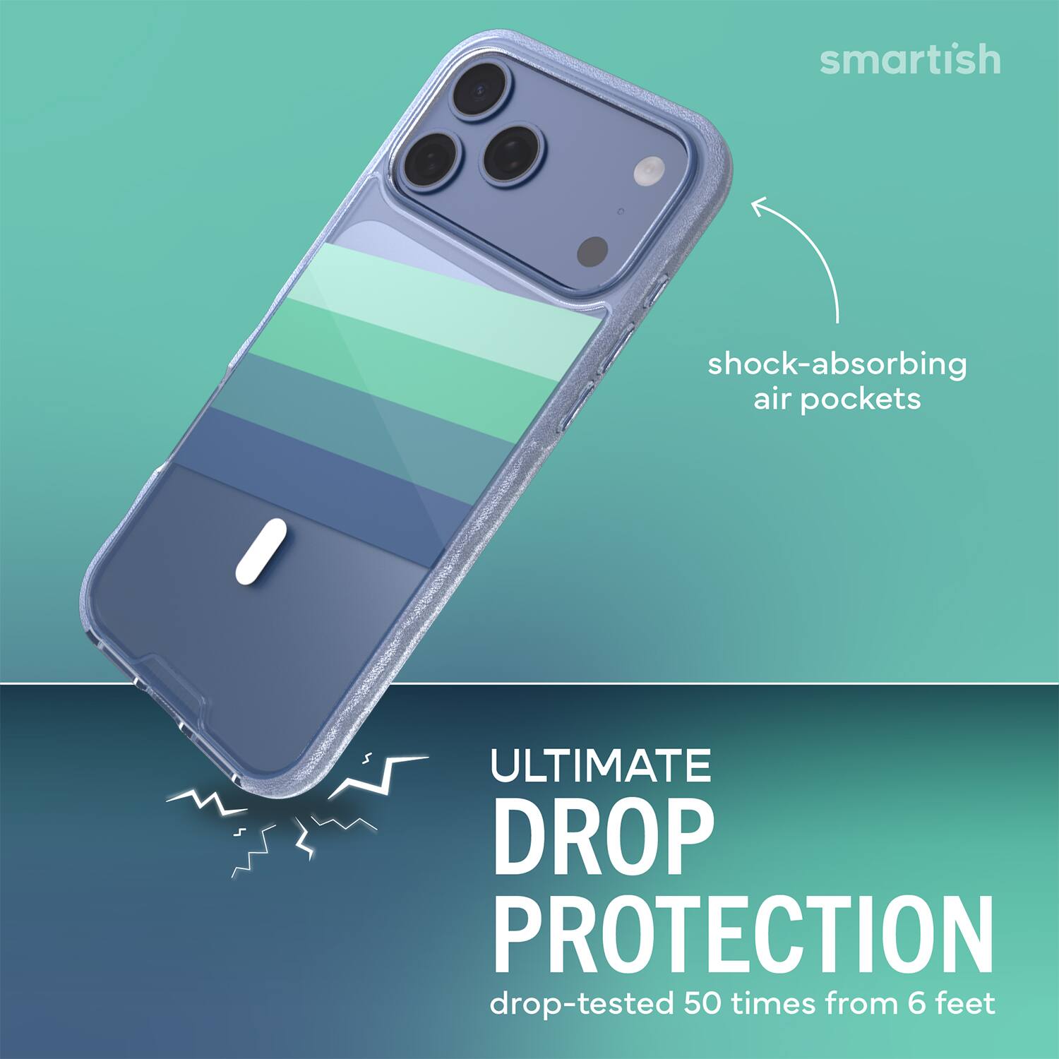 smartish  
shock-absorbing air pockets  
ULTIMATE DROP PROTECTION  
drop-tested 50 times from 6 feet