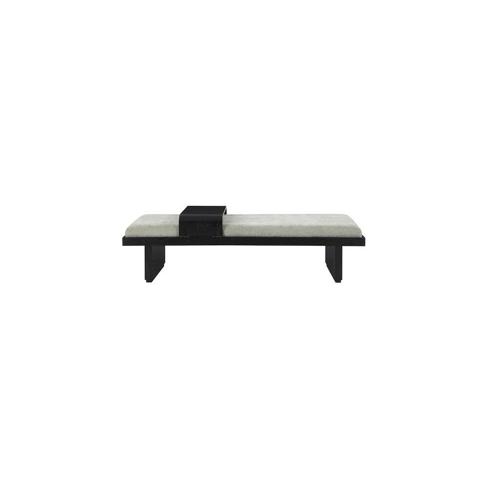 Alt View 3. Meridian Furniture - Arlington Mint Green Chenille Fabric Bench - Blue.
