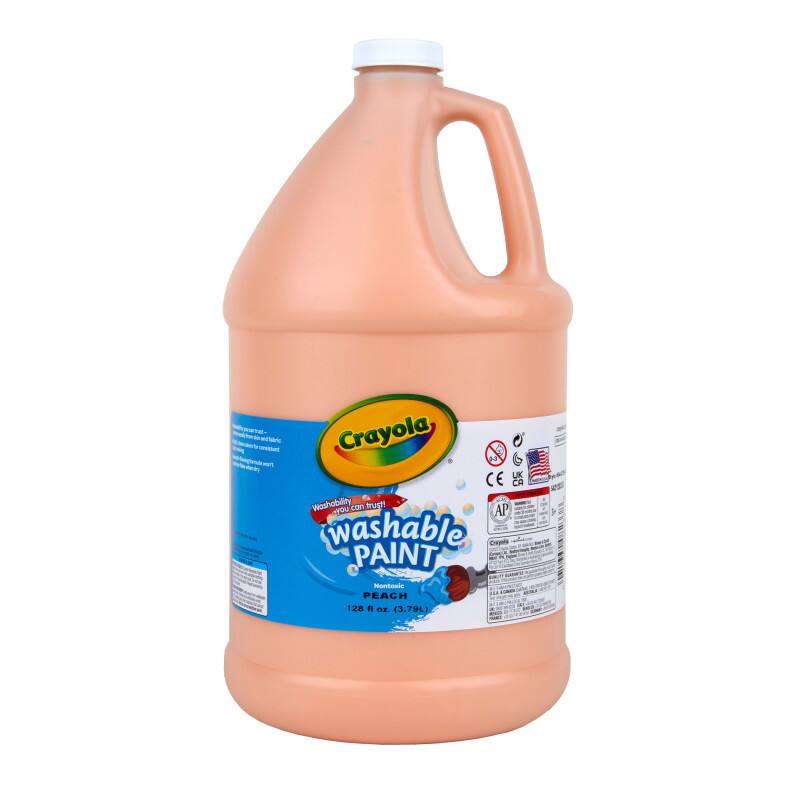 Crayola Washable Paint, Peach, 128 fl oz (3.79L)