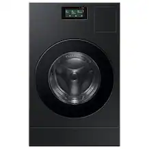 Front. Samsung - 5.3 cu. ft. Bespoke AI Ventless Smart All-In-One Front Load Washer/Electric Dryer Combo with Ventless Heat Pump - Brushed Black.