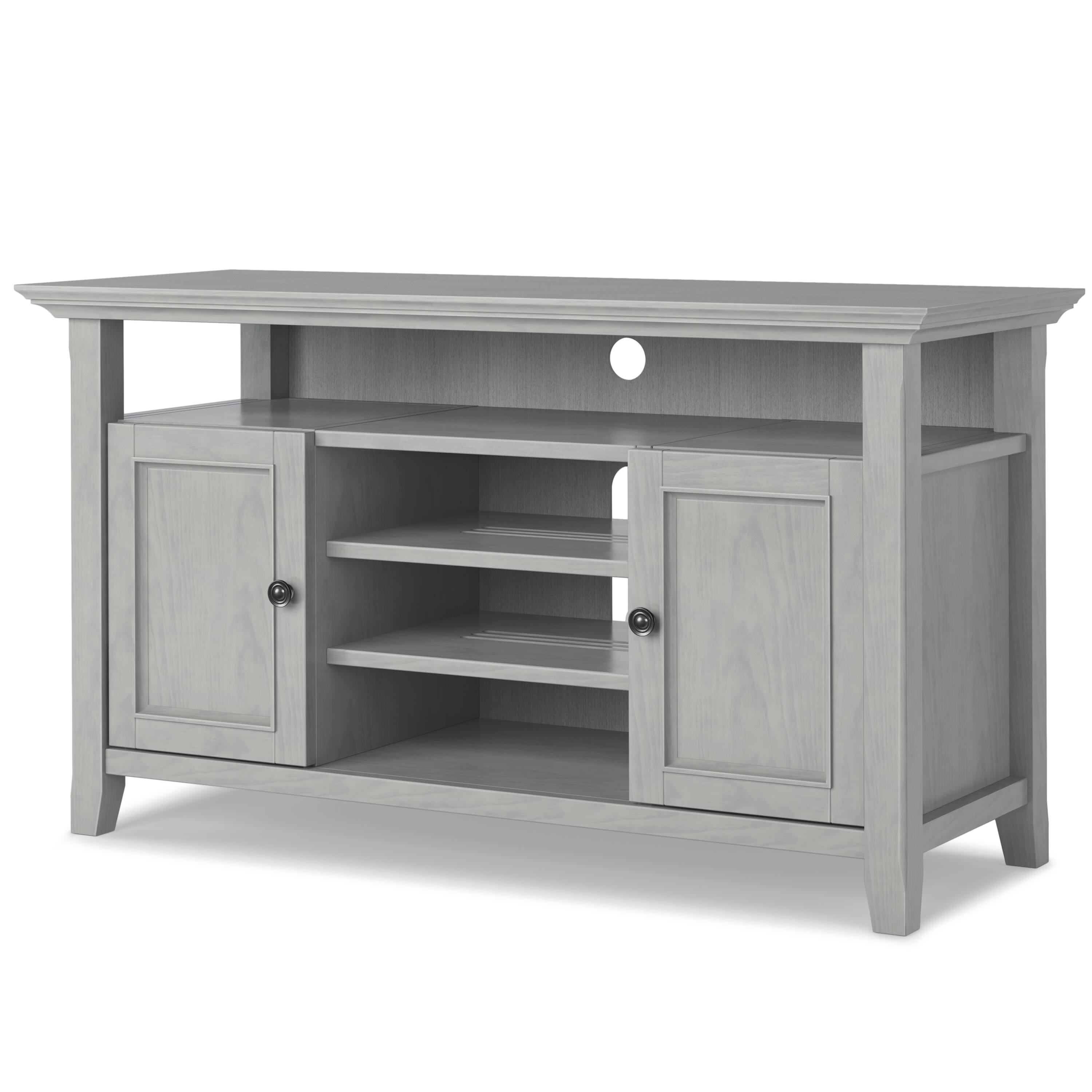 Angle. Simpli Home - Amherst Solid Wood54 inch Wide Transitional TV Media Stand For TVs up to 60 inches - Fog Grey.