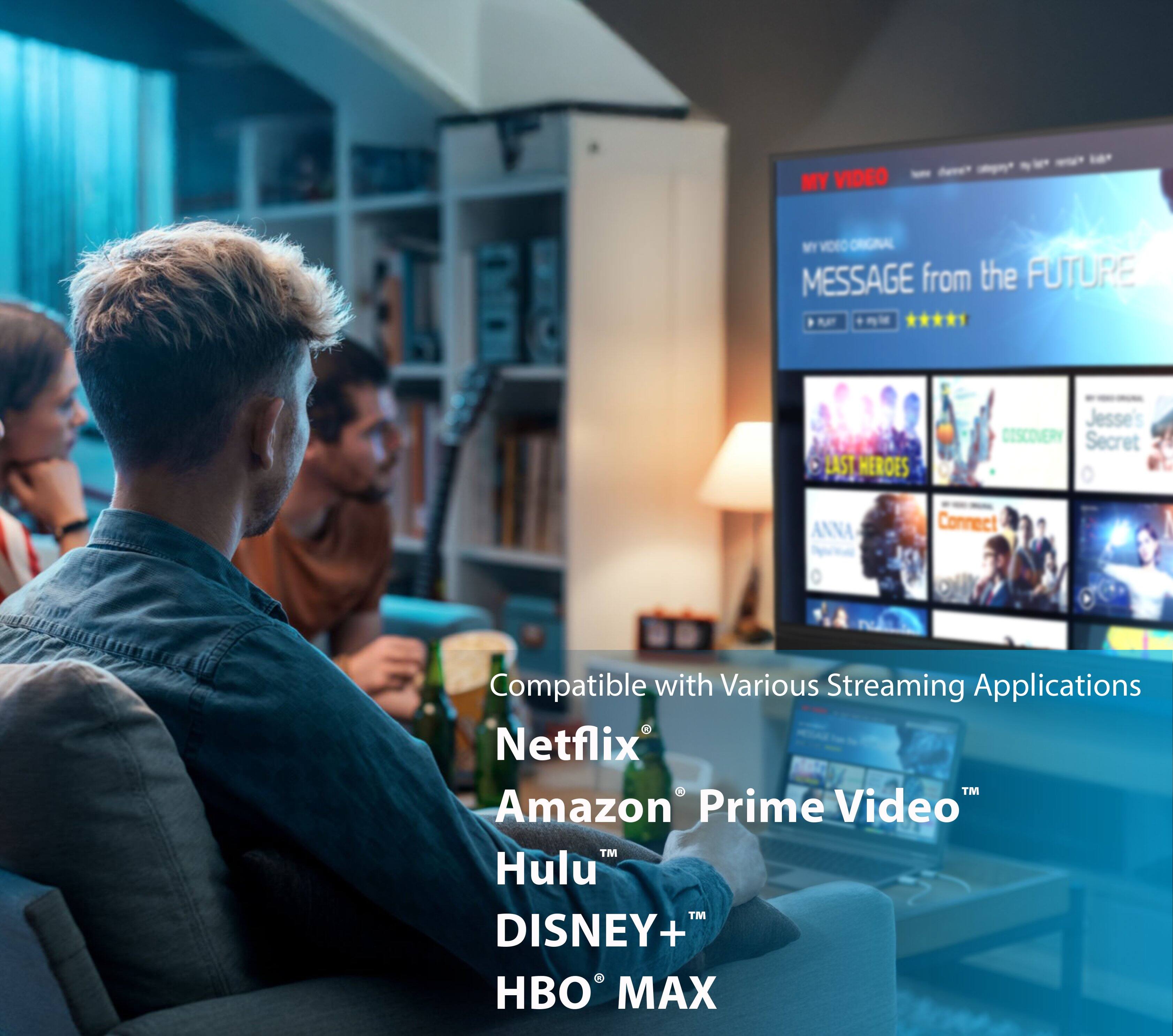 MY VIDEO WY MDRO ORIGINAL MESSAGE from the FUTURE LAST HEROES Jesse DISCOVERY Secret ANNA Connect Compatible with Various Streaming Applications Netflix™ Amazon Prime Video™ Hulu™ DISNEY+™ HBO MAX™

Compatible with Various Streaming Applications
Netflix
Amazon Prime Video™
Hulu™
DISNEY+™
HBO MAX™