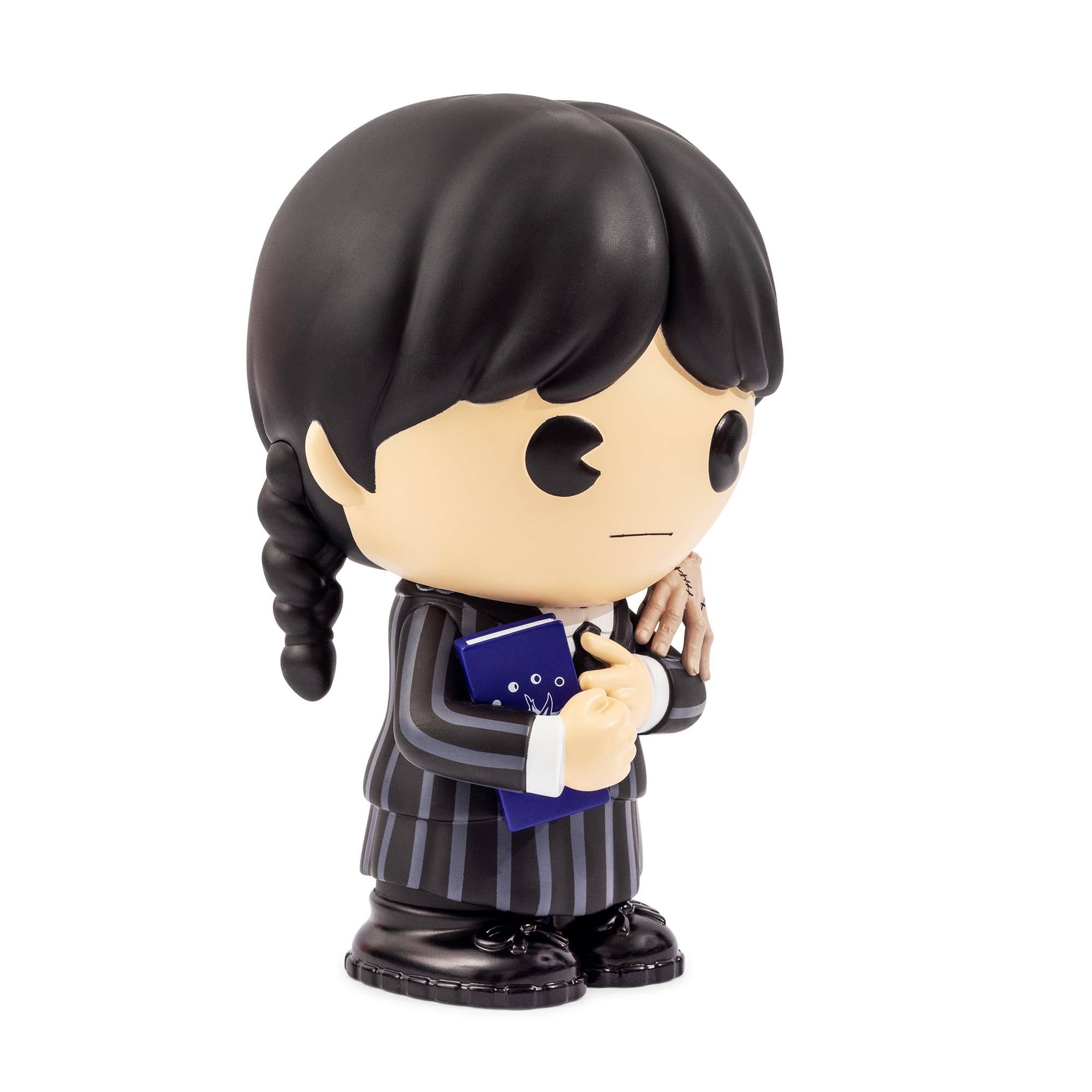 Alt View 1. Monogram - The Addams Family Wednesday With Thing 8 Inch PVC Figural Bank - Black.