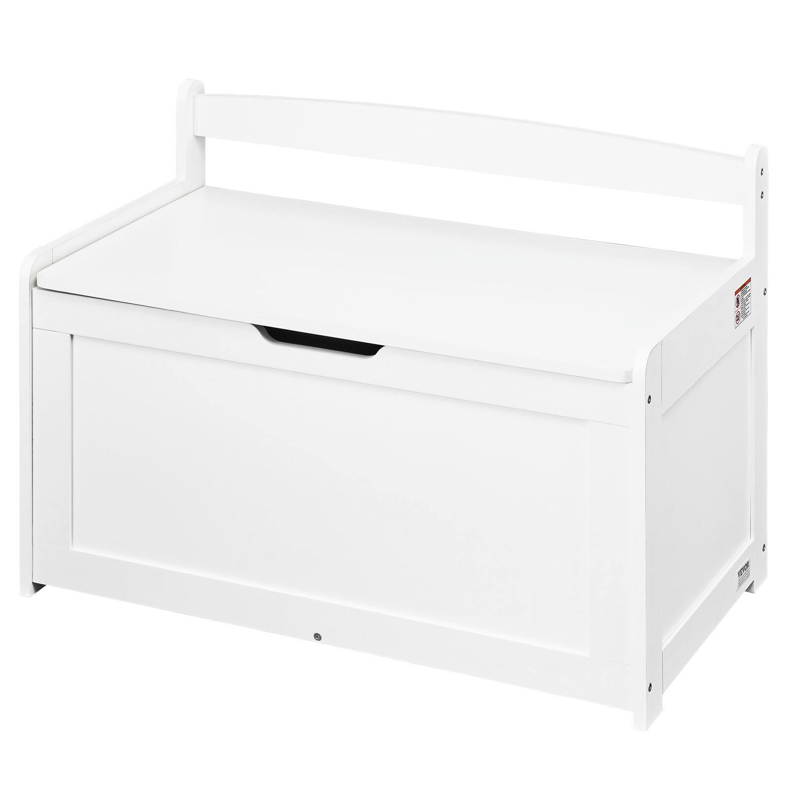Alt View 5. VEVOR - Wooden Toy Chest for Kids, Toddler Toy Storage Box with Flip-Top Lid and Safety Hinge, 32.68 x 17.91 x 24.02" Large Kids - White.