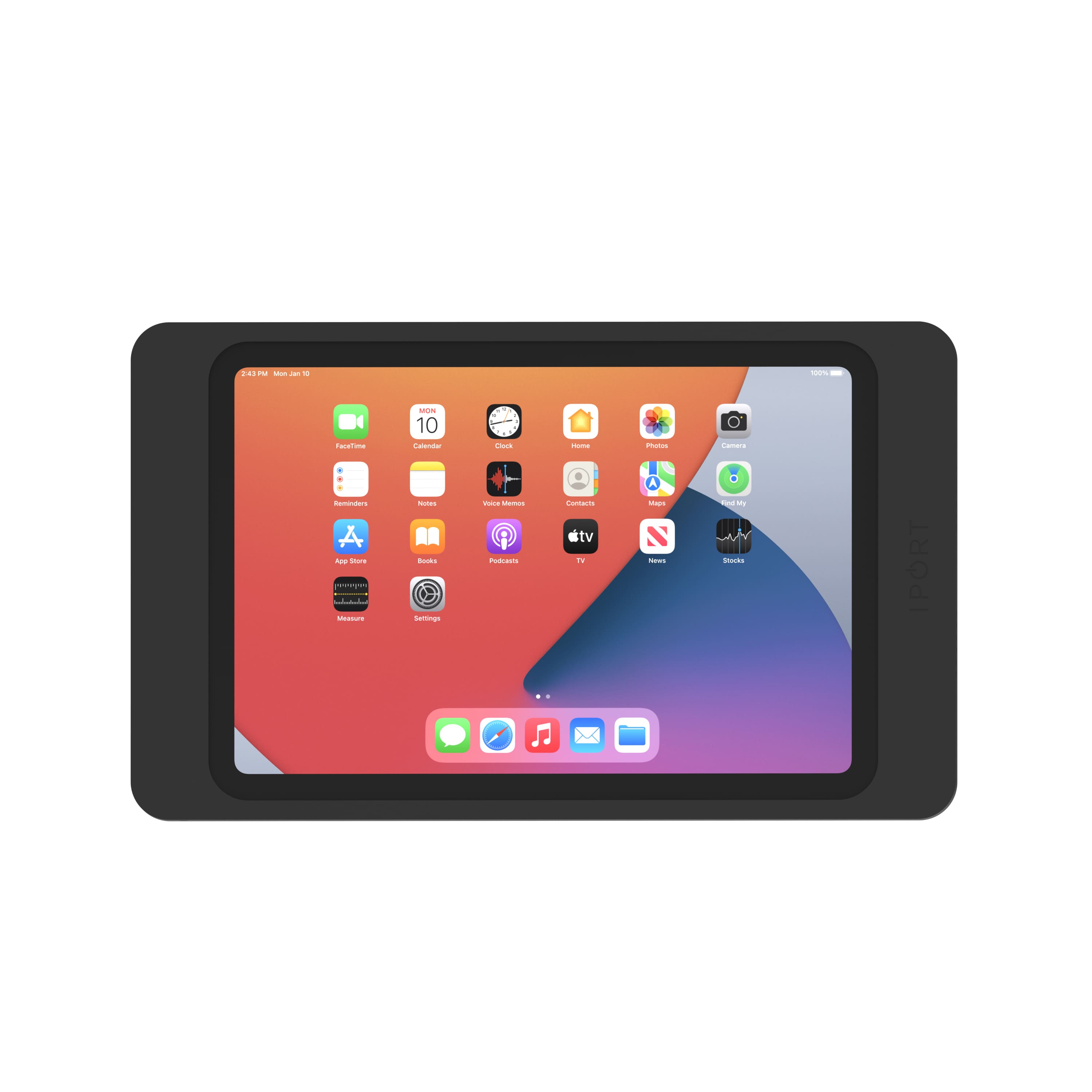Angle. iPort - SURFACE MOUNT - SYSTEM FOR APPLE IPAD MINI (6th Gen) (Each) - Black.
