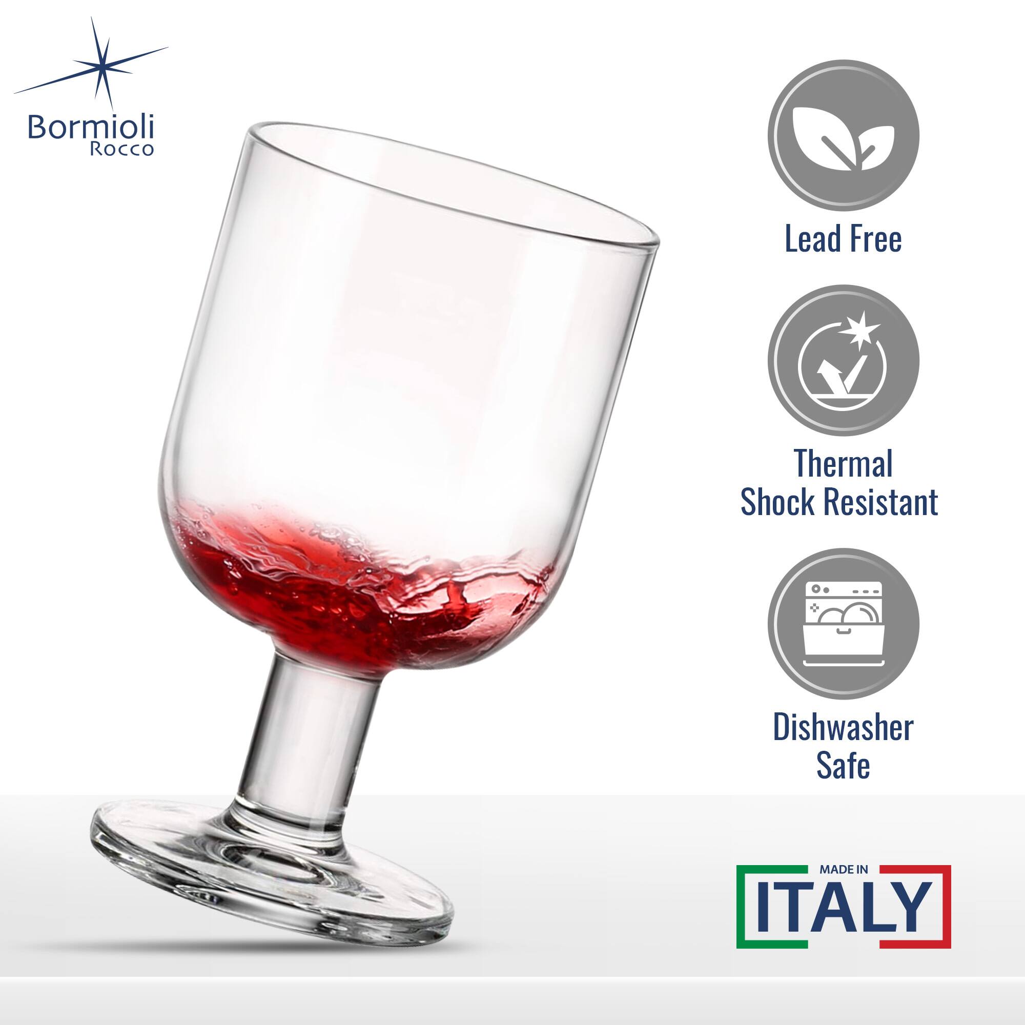 Bormioli Rocco Lead Free Thermal Shock Resistant Dishwasher Safe MADE IN ITALY