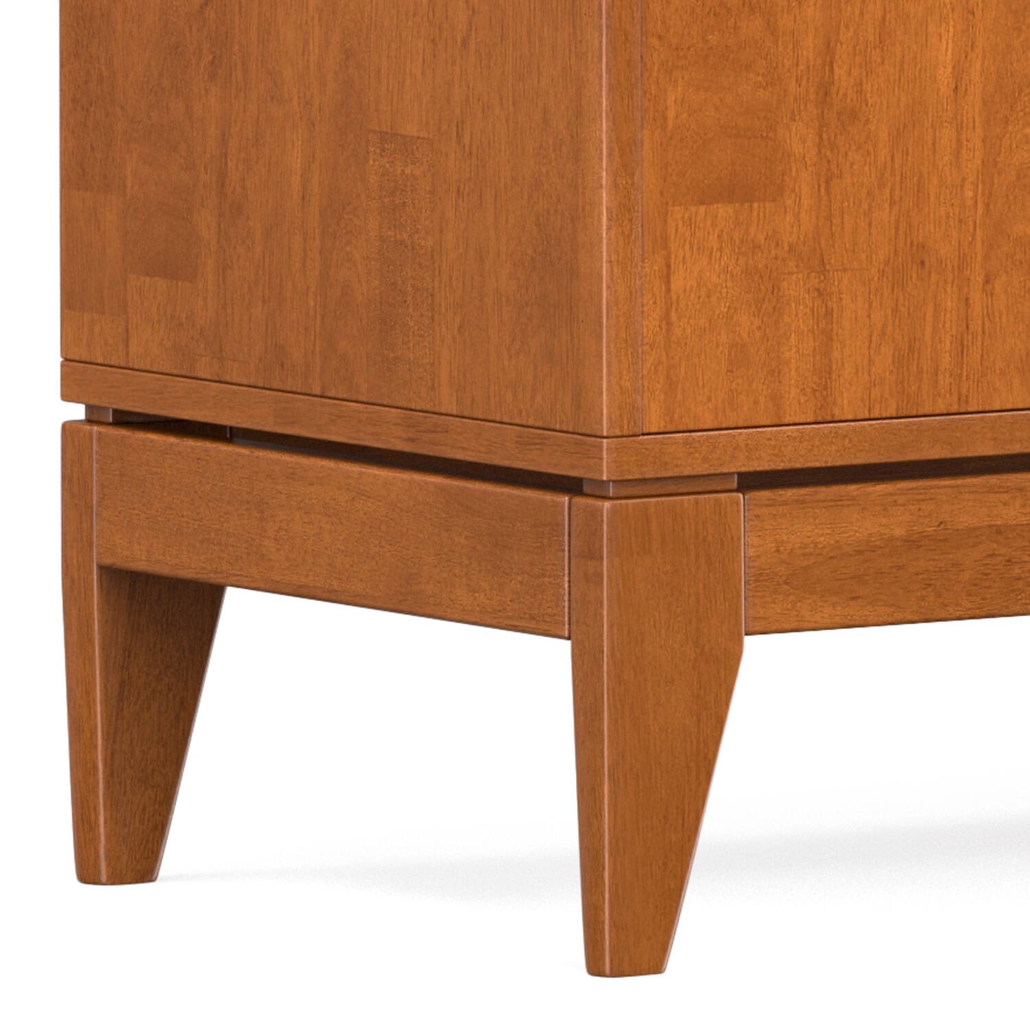 Alt View 8. Simpli Home - Harper 60 inch Wide Solid Hardwood Mid-Century Sideboard Buffet in Teak Brown - Teak Brown.