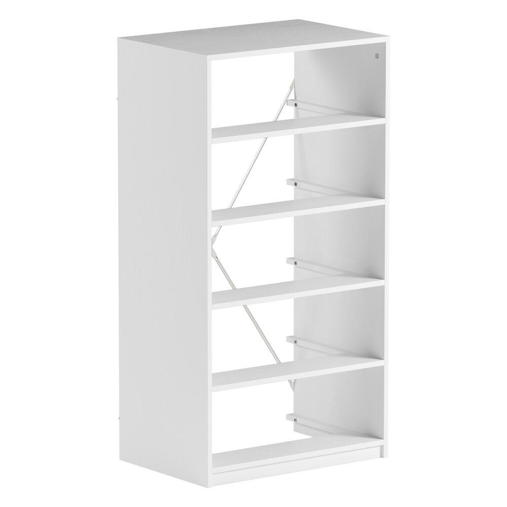 Alt View 7. Techni Home - 5-Drawer Dresser with Large Fabric Drawers, White - White.