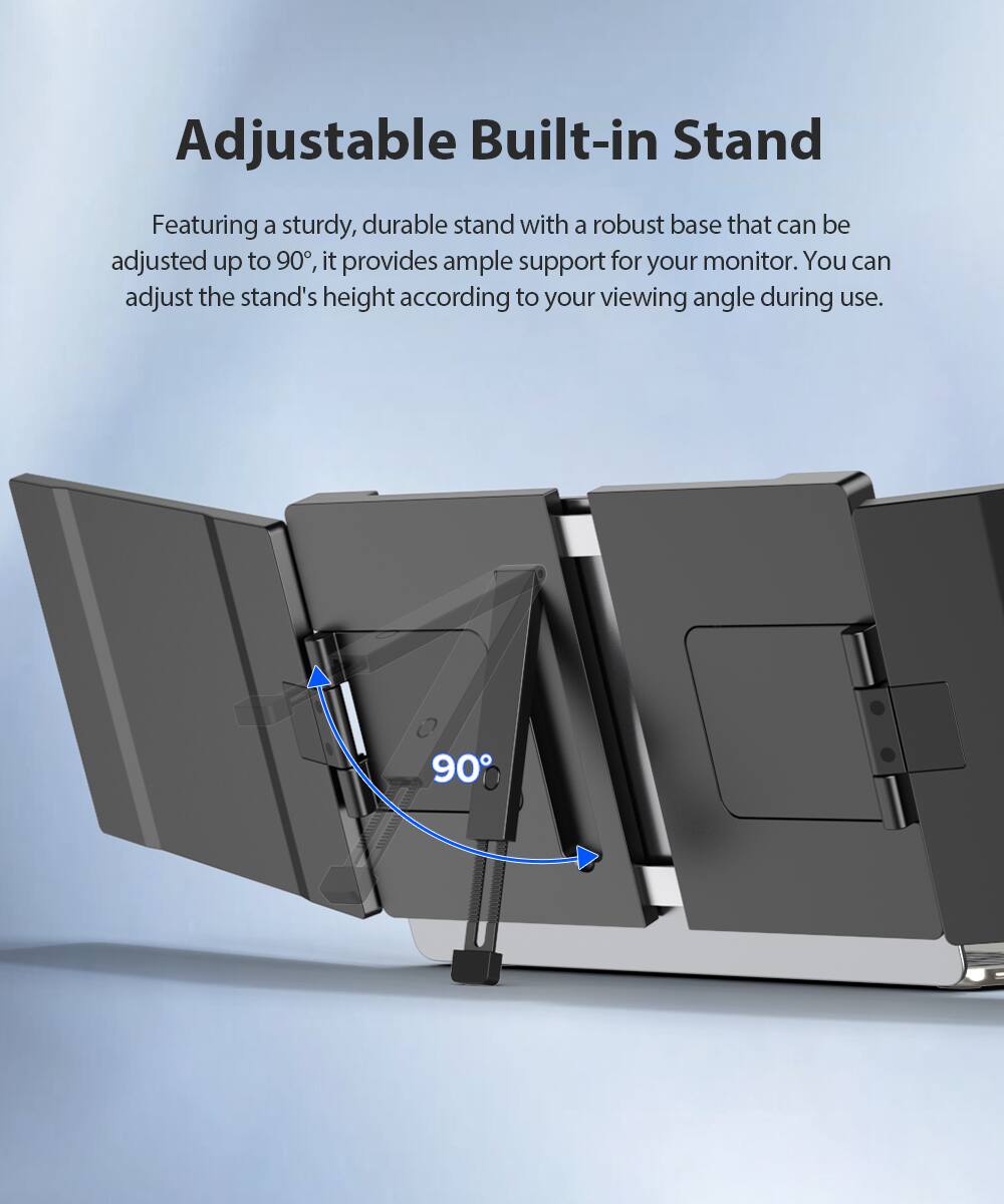 Adjustable Built-in Stand

Featuring a sturdy, durable stand with a robust base that can be adjusted up to 90°, it provides ample support for your monitor. You can adjust the stand's height according to your viewing angle during use.