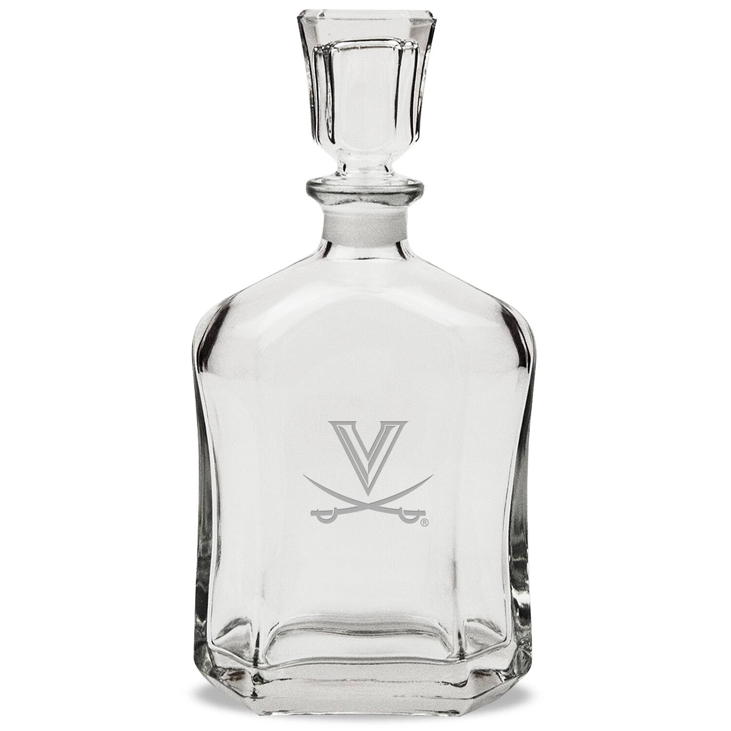 Front. Jardine - Virginia Cavaliers 23.75oz. Crystal Whiskey Decanter - Multicolor.