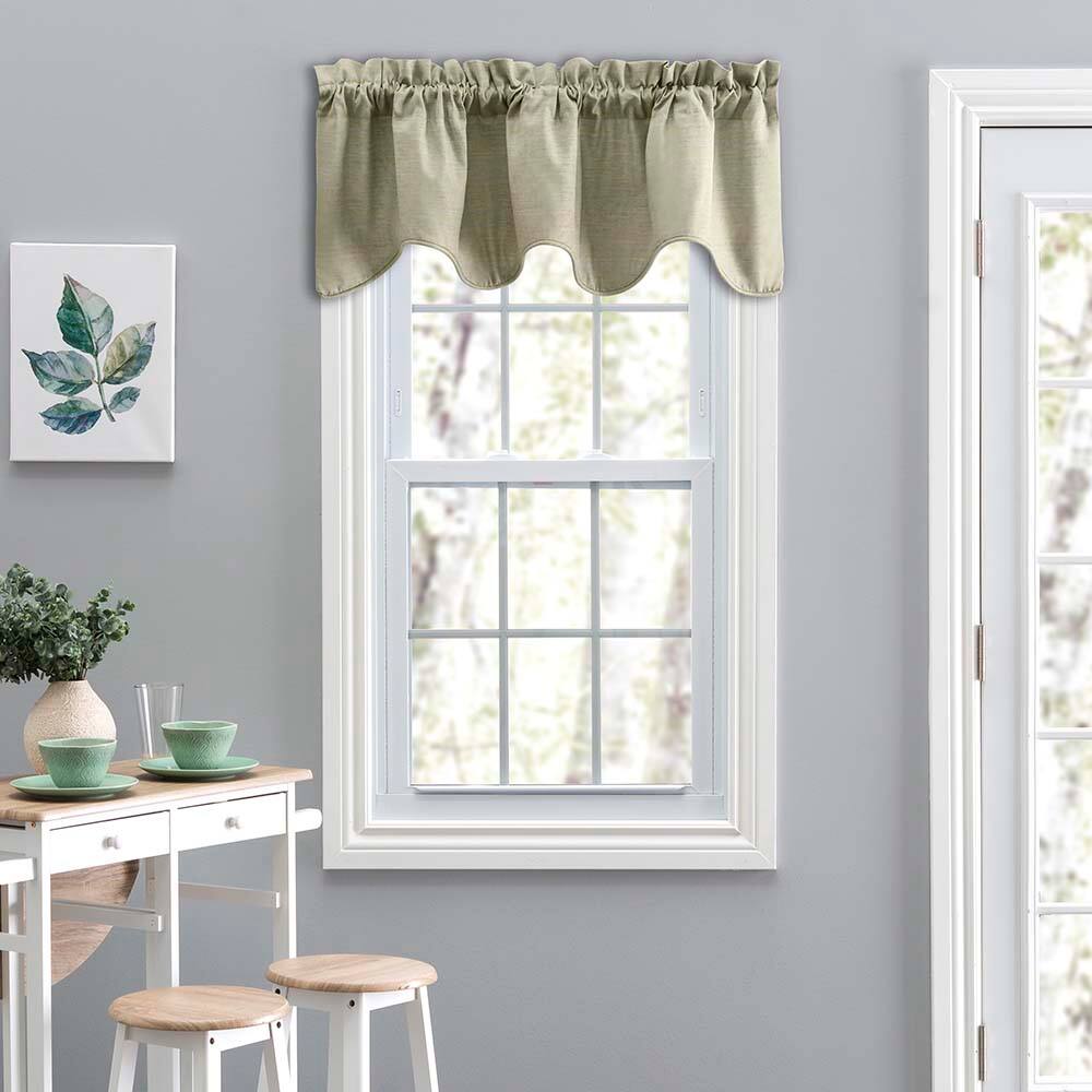 Photos - Other Decoration SOLID Ellis Curtain - Lisa  Color Poly Cotton Duck Fabric Lined Scallop Valance 58" x 15" - Mist 730462146137ELLIS 