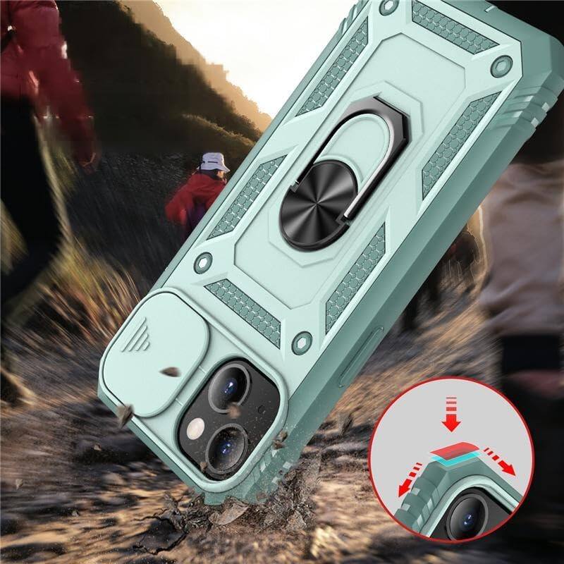 Alt View 2. Wikistore - For Apple iPhone 11 Protection Case - Heavy-Duty, Magnetic, & Rotatable with Card Holder Slots - Black.