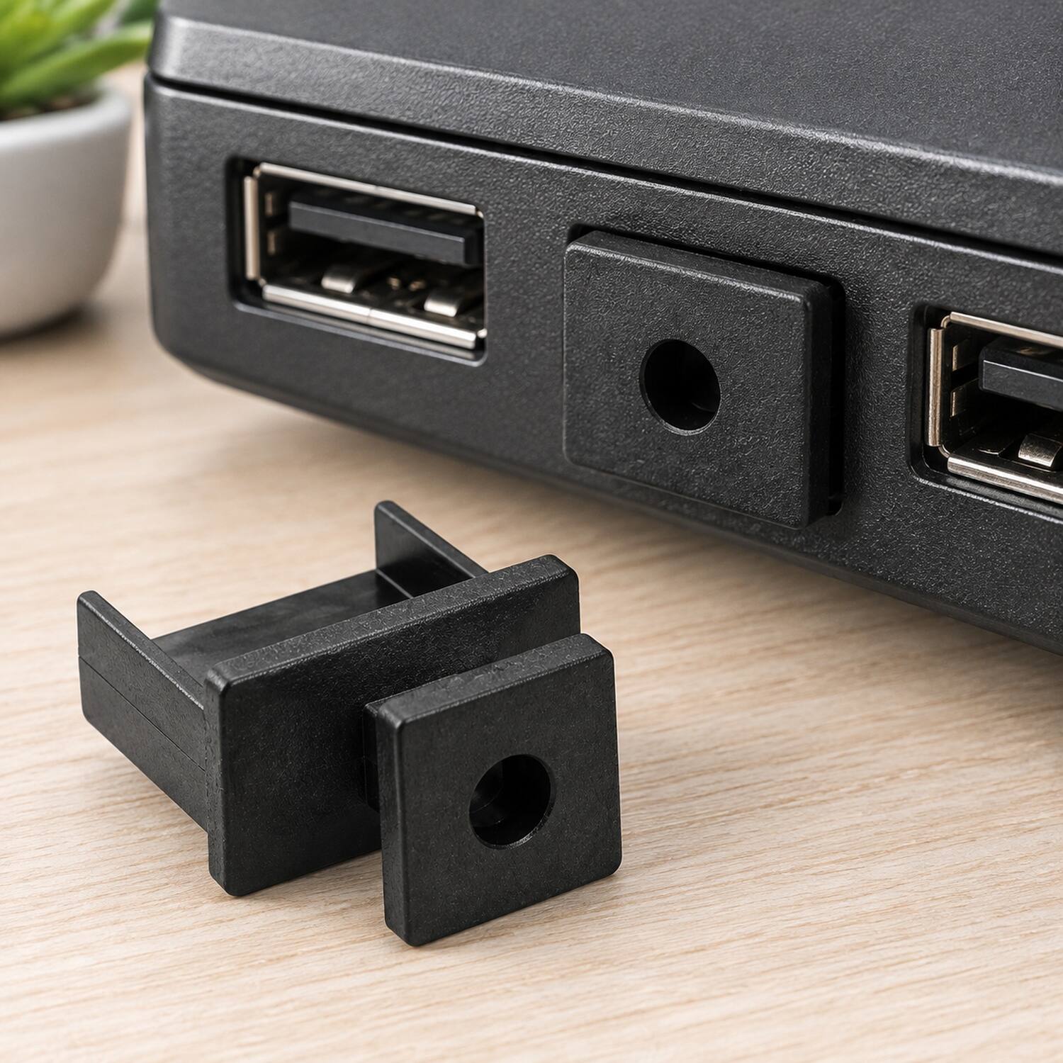Left. Sanoxy - Sanoxy USB Type A Jack Dust Cover with Handle, 50pcs/Bag - Black.