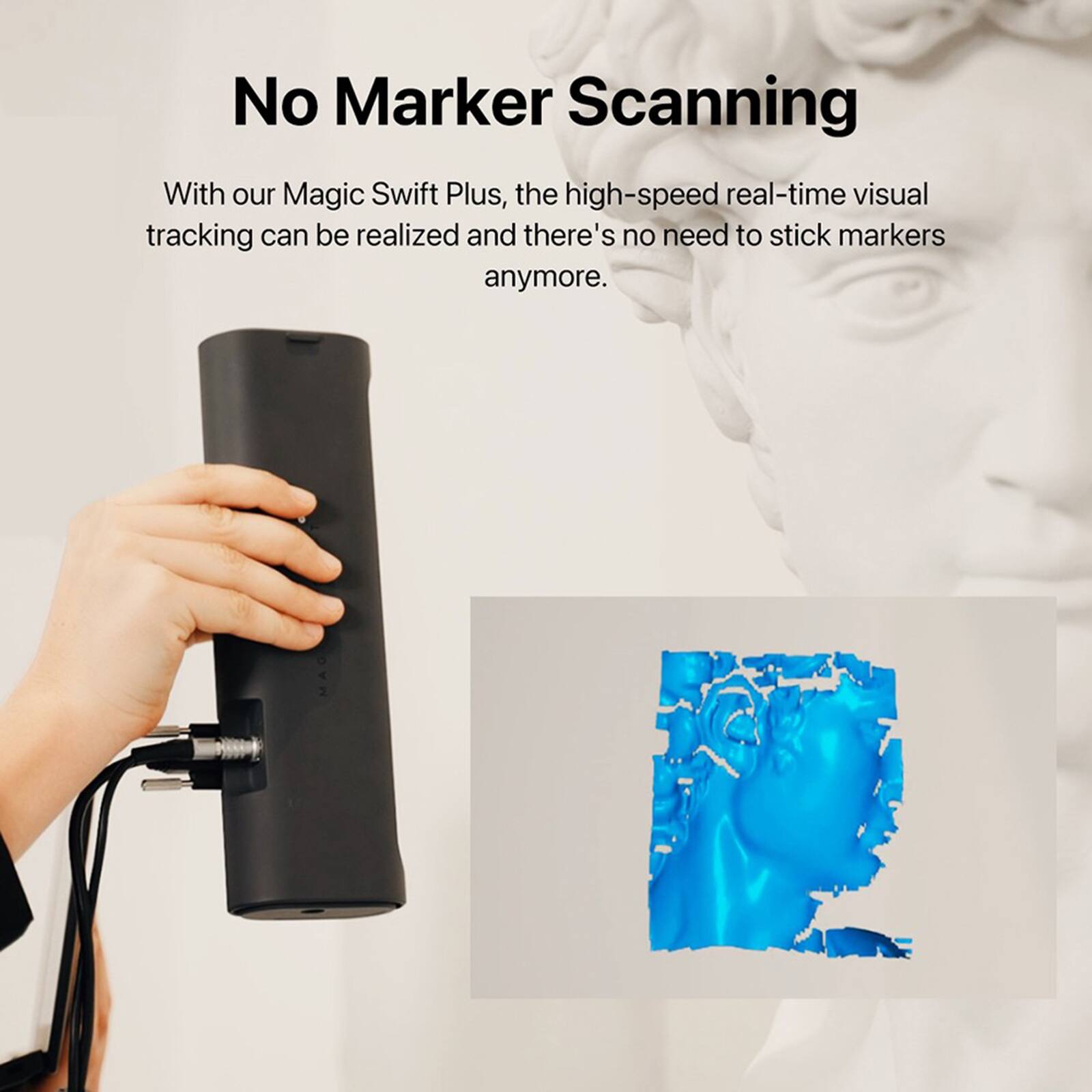 3DMakerpro Magic Swift Plus 3D Scanner, Visual Tracking, 0.1mm Accuracy ...