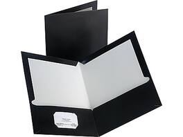 Staples - Glossy 2-Pocket Paper Folder, 10/Pack (13365-CC) - Black