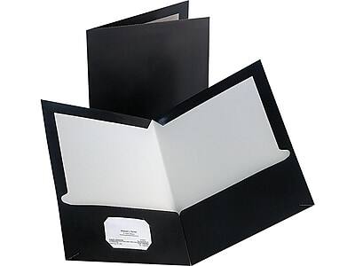 Staples - Glossy 2-Pocket Paper Folder, 10/Pack (13365-CC) - Black