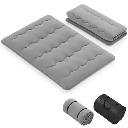 Front. Costway - Costway Full Futon Mattress Japanese Floor Pad Washable Cover Carry Bag Gray - Grey.