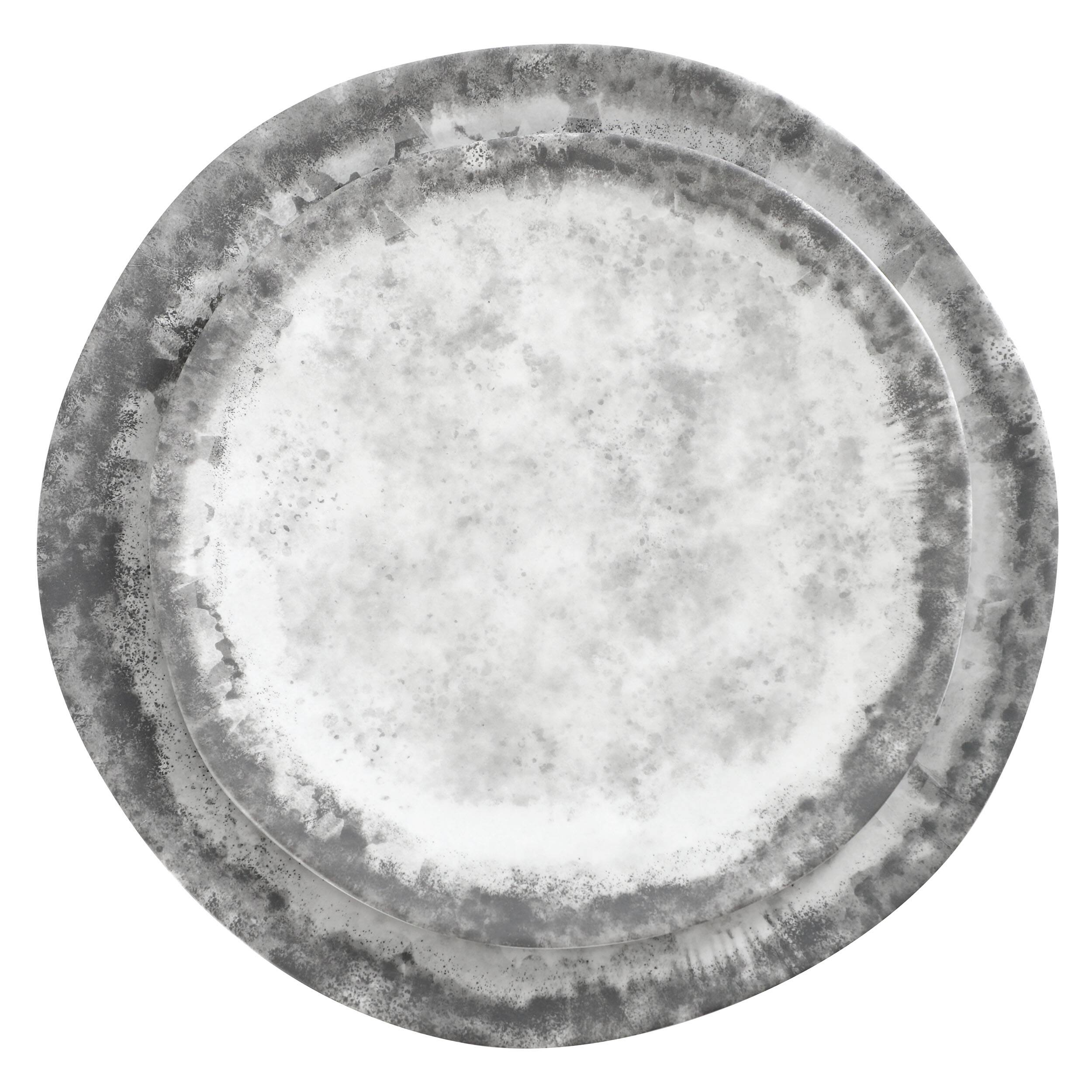 Alt View 2. Gibson - Gibson Elite Organic Decal 16 Piece Melamine Dinnerware Set in Gray - Gray.
