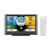 AcuRite - Weather Station with Color Display and Wireless Sensor for Indoor and Outdoor Conditions - Black - Front_Zoom