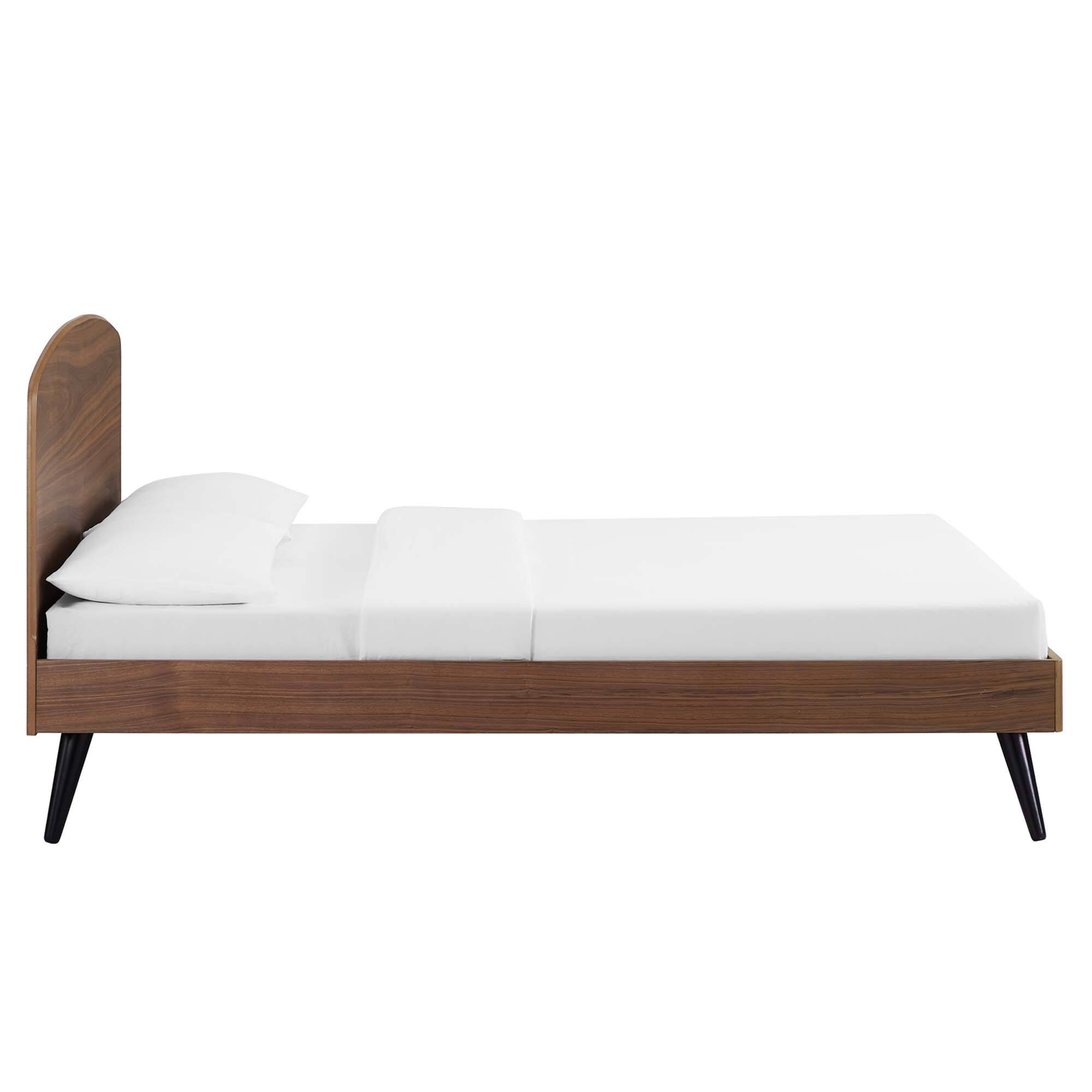Alt View 2. Modway - Current Performance Velvet Twin Platform Bed - Red.