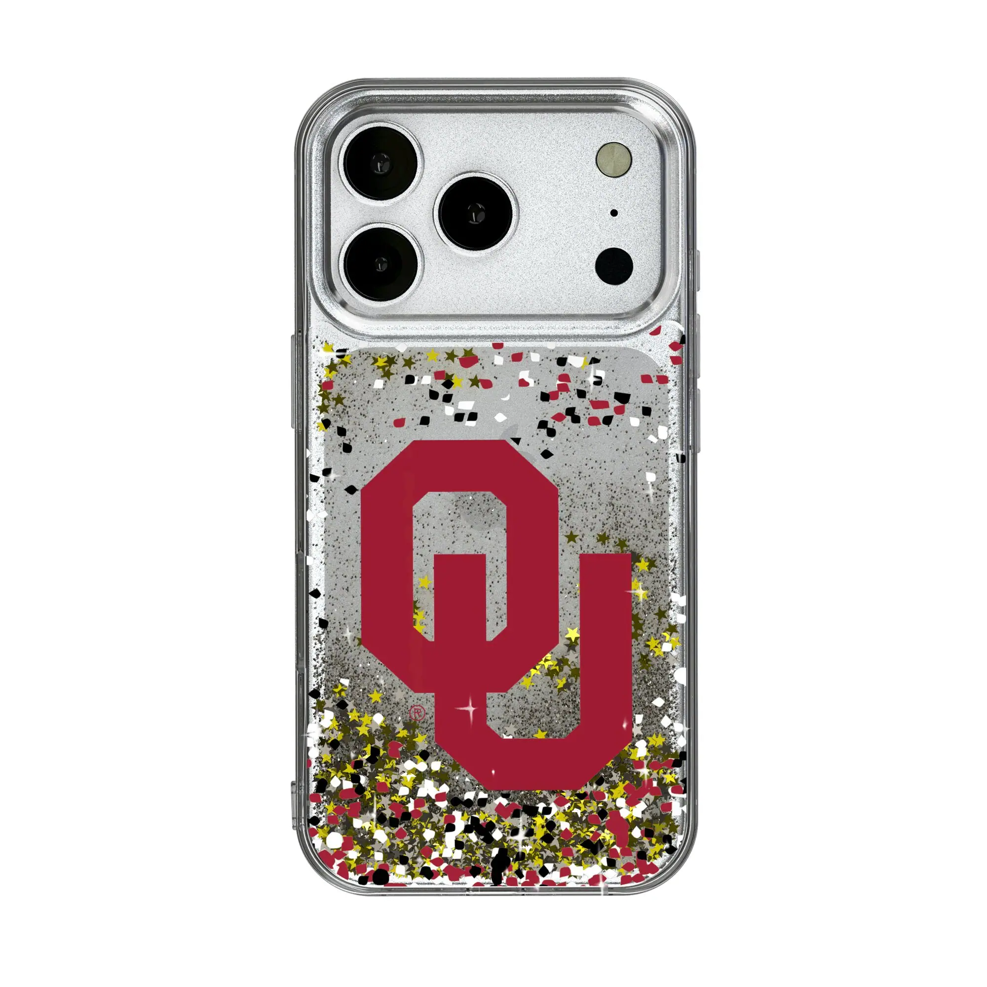 Keyscaper - NCAA - Oklahoma Sooners iPhone Glitter Confetti Design Case - 15 - Multicolor