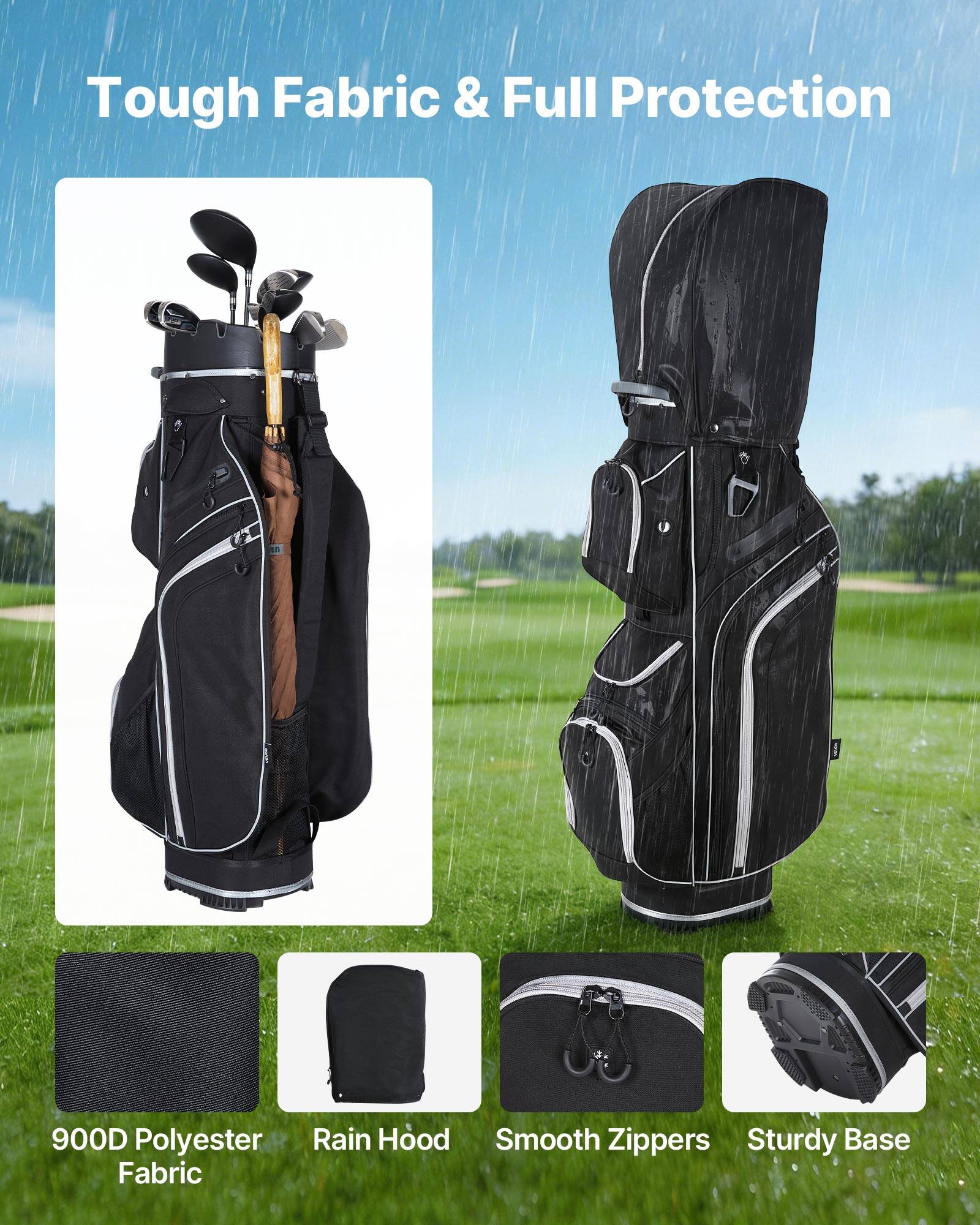 Tough Fabric & Full Protection

900D Polyester Fabric

Rain Hood

Smooth Zippers

Sturdy Base