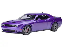 2023 Dodge Challenger SRT Super Stock Plum Crazy Purple 1/18 Model Car by Autoart