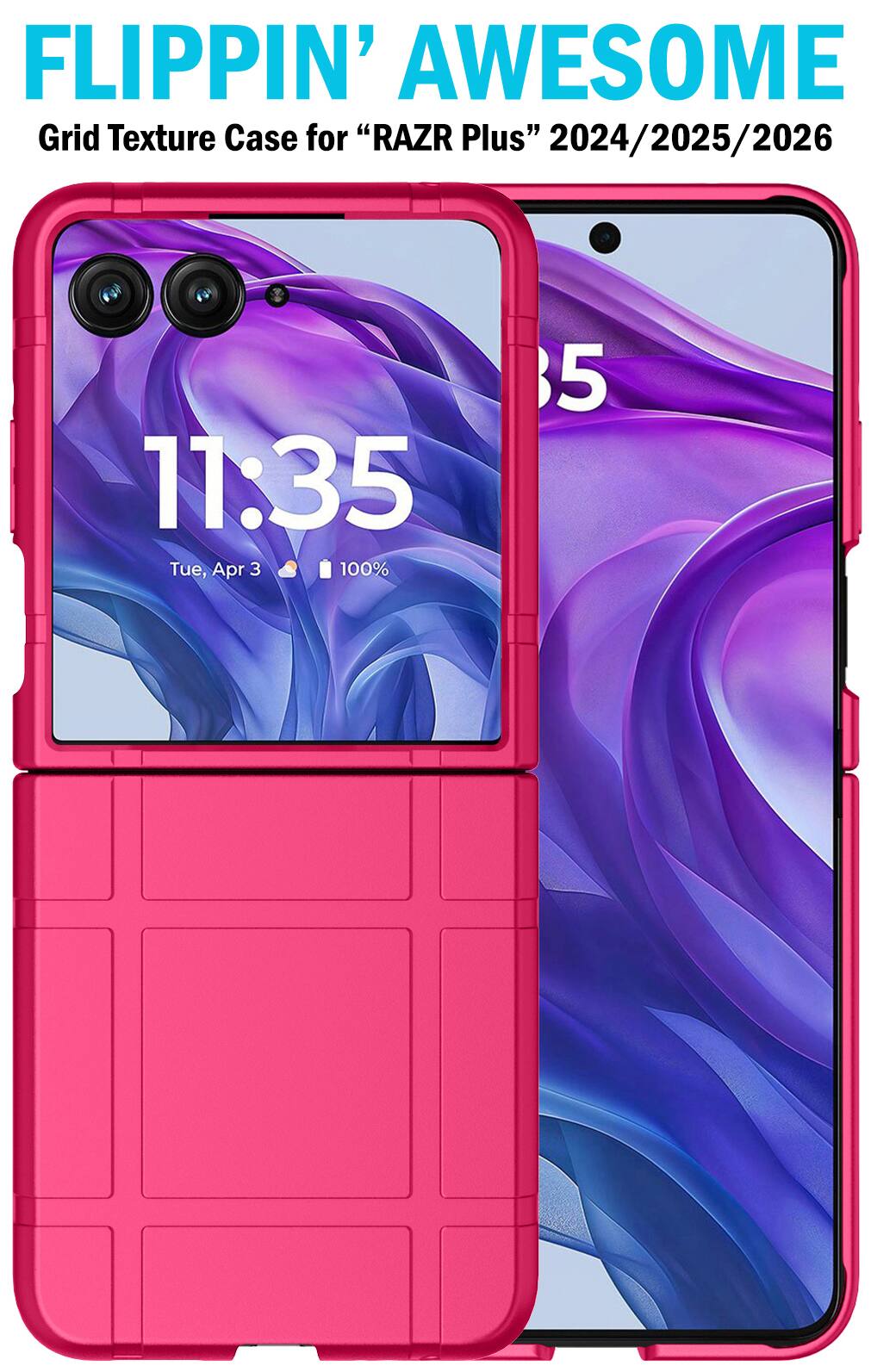 FLIPPIN' AWESOME Grid Texture Case for "RAZR Plus" 2024/2025/2026

11:35 Tue, Apr 3 100%