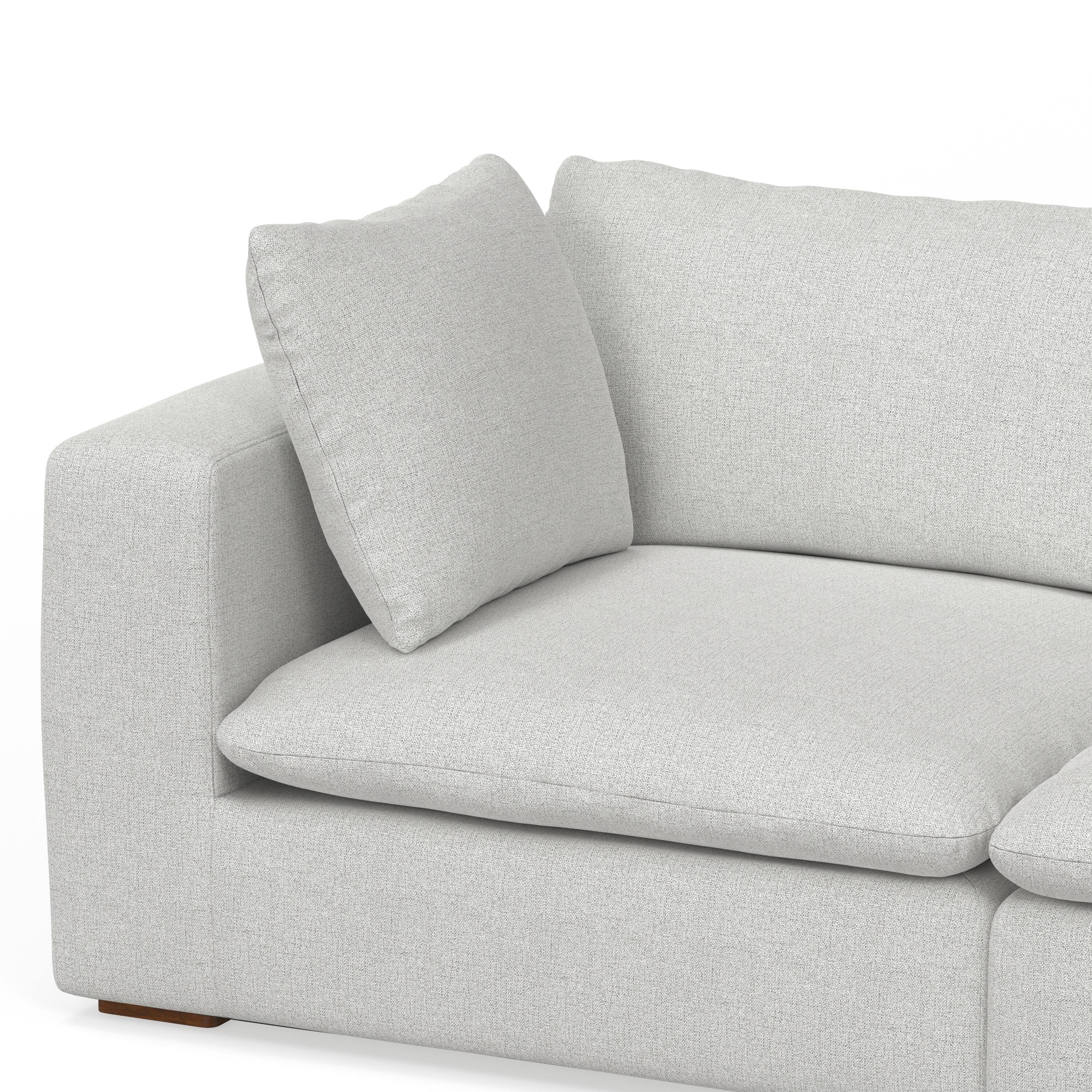 Alt View 4. Simpli Home - Jasmine 2-Seater Modular Sofa and Ottoman Set in Performance Fabric - Cloud Grey.