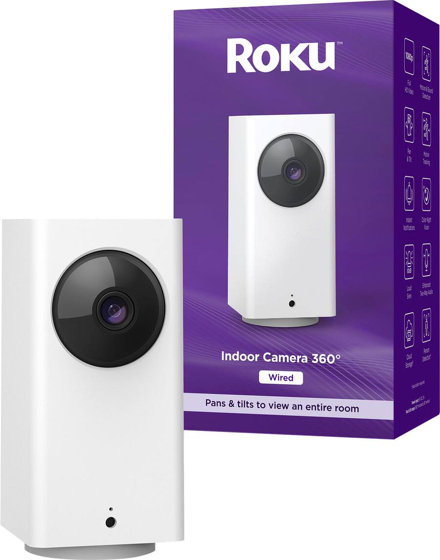 Snp360 Roku Roku Smart Home Indoor Camera 360° Wi Fi connected Security Camera With ...