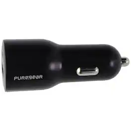 PureGear - LightSpeed 42W car charger with USB-C PD and USB-A ports - Black