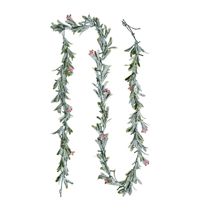 Alt View 4. HTUTWOO - 9Ft Christmas Garland - LED Fairy Lights with Realistic Vines Berries Olive Leaves, Battery Operated for Home Decor - Green.