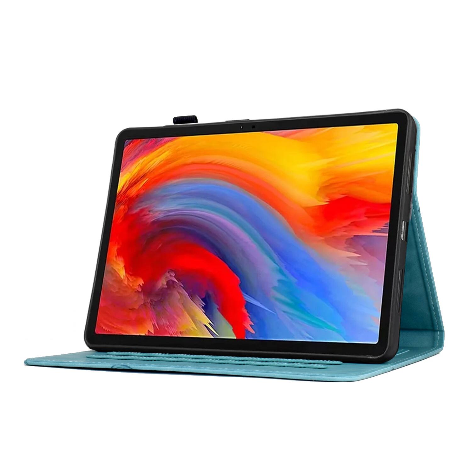 Alt View 3. Dteck - for Apple iPad mini (A17 Pro) 2024/iPad mini 6th Gen 8.3" 2021 Embossed Folio Case,PU Leather Flip Stand Tablet Cover - Blue.