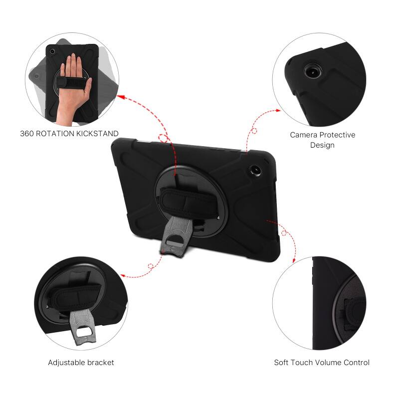 360 ROTATION KICKSTAND, Camera Protective Design, Adjustable bracket, Soft Touch Volume Control