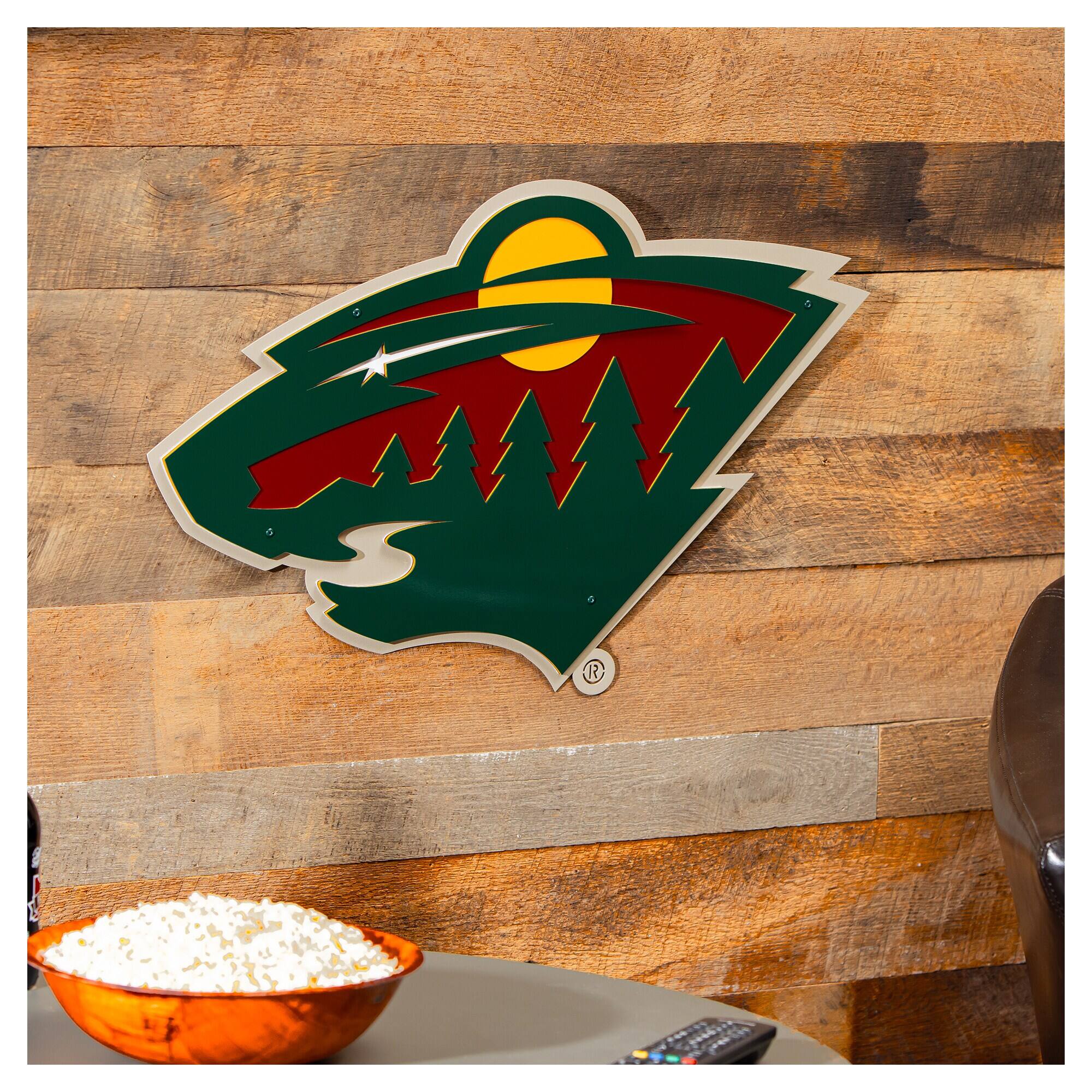 Alt View 1. Evergreen Enterprises - Minnesota Wild 23" Layered Metal Wall Art Sign - Multicolor.