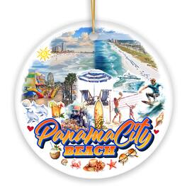 OrnamentallyYou - Panama City Beach Tropical Paradise Ornament Florida Coastal Christmas Gift and Souvenir Version 1 - Multi-colored