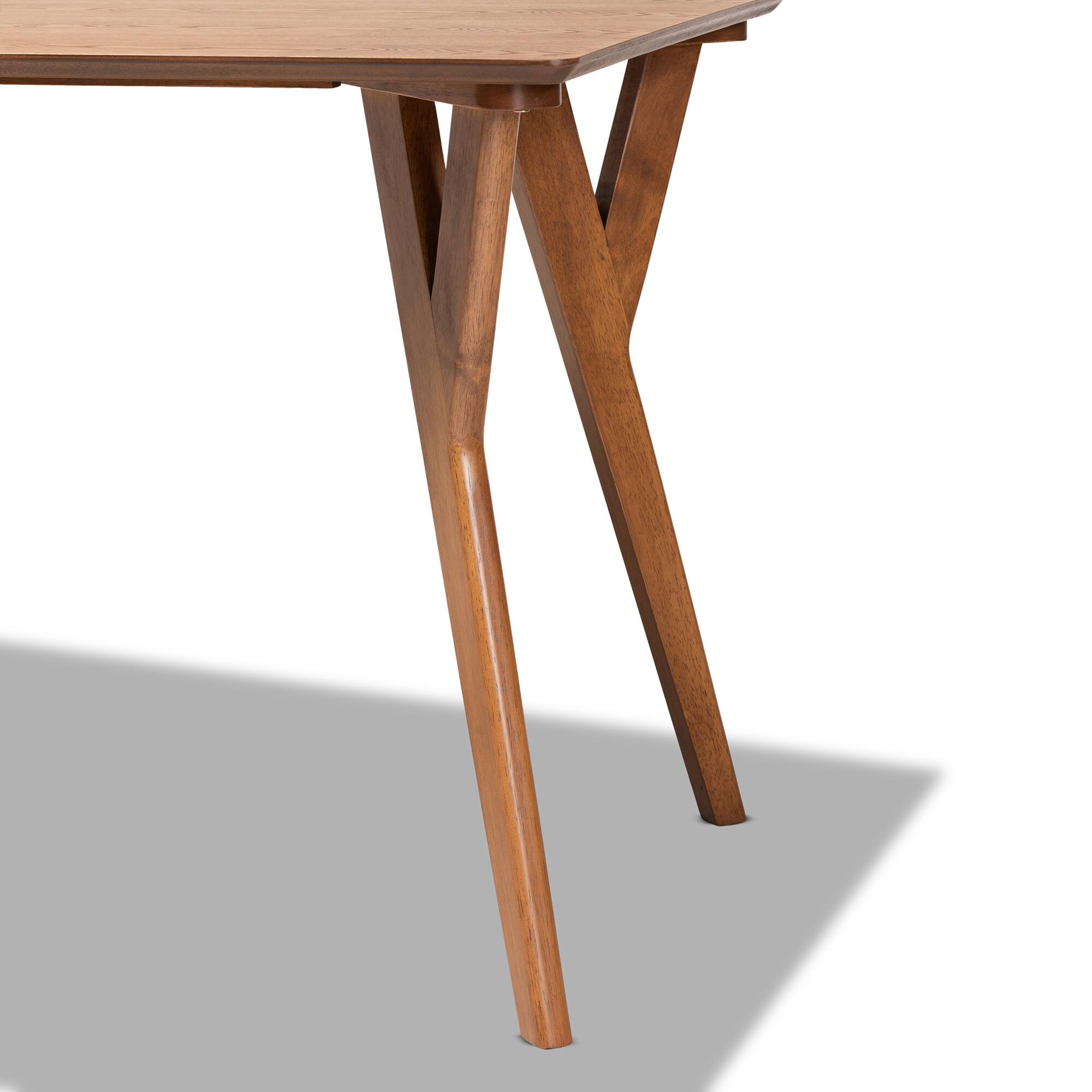 Alt View 1. Baxton Studio - Sahar Mid-Century Modern Transitional Finished Wood Dining Table - Walnut brown.
