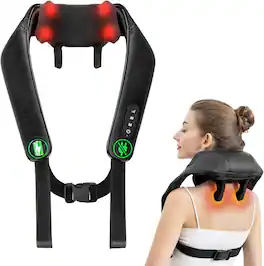 Nekteck - Cordless 6D Shiatsu Neck and Back Massager - Black